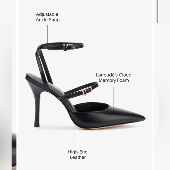 NWT l Larroude Kris Pump in Black Leather l 7.5 - Picture 5 of 8